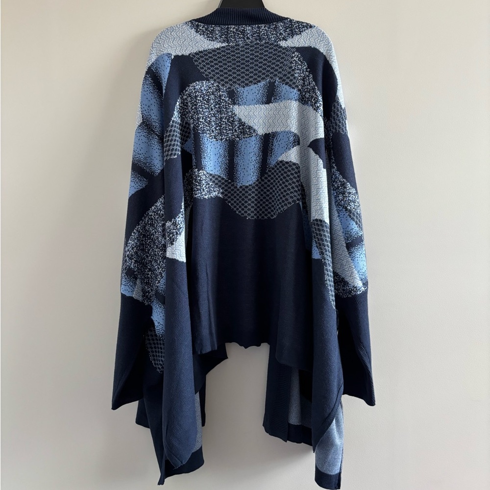 Catherines Navy and Light Blue Open Front Cardigan - Picture 2 of 12